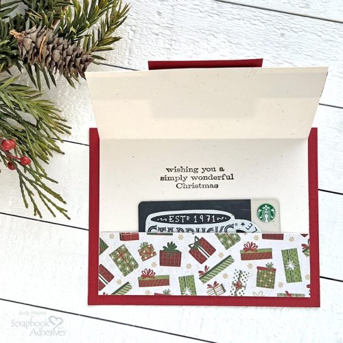 Christmas Holiday Gift Card Holder by Judy Hayes for Scrapbook Adhesives by 3L 