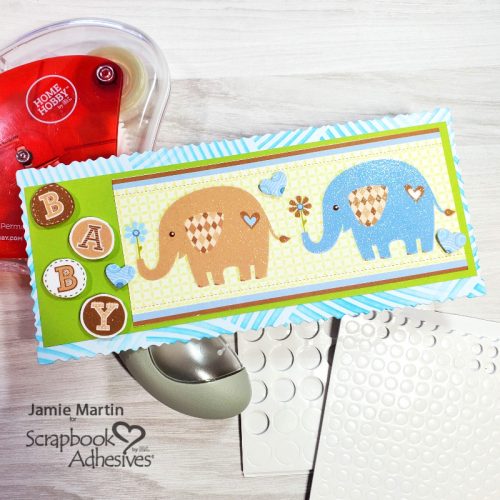 Sweet Slimline Baby Card by Jamie Martin for Scrapbook Adhesives by 3L