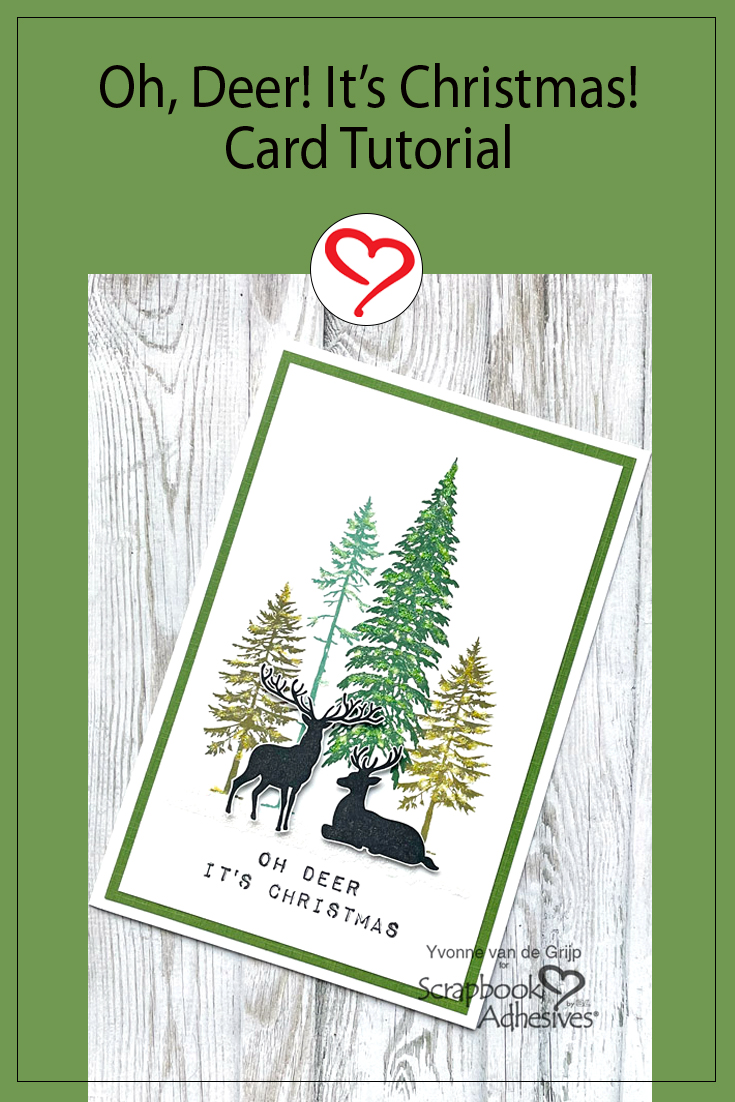 Oh Deer Christmas Card by Yvonne van de Grijp for Scrapbook Adhesives by 3L Pinterest