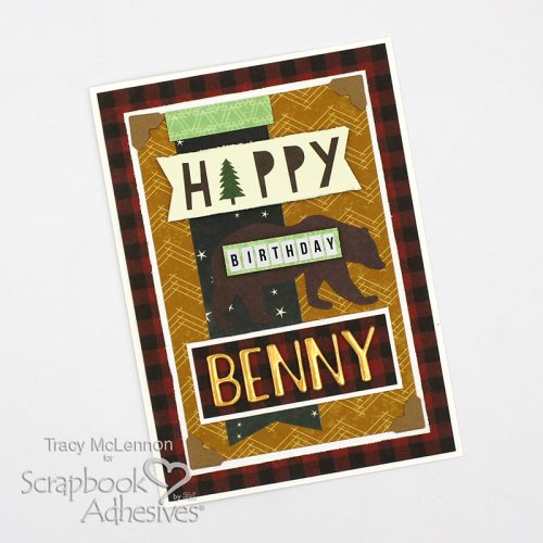 Layered Masculine Birthday Card by Tracy McLennon for Scrapbook Adhesives by 3L 