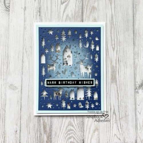Winter Birthday Card by Yvonne van de Grijp for Scrapbook Adhesives by 3L