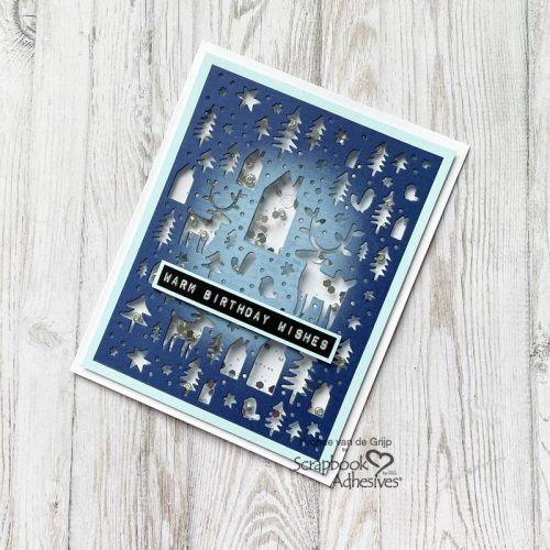 Winter Birthday Card by Yvonne van de Grijp for Scrapbook Adhesives by 3L