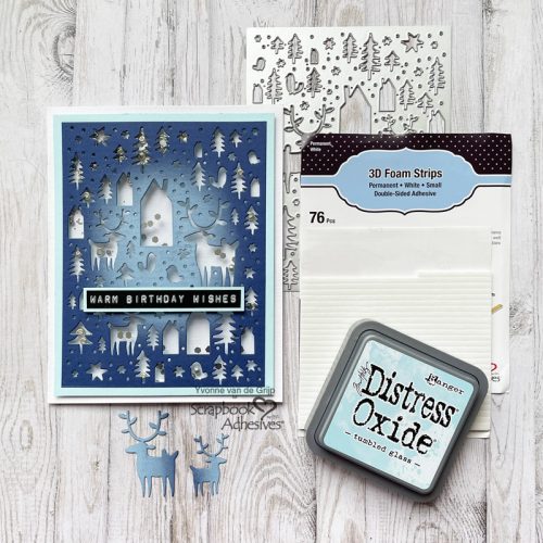 Winter Birthday Card by Yvonne van de Grijp for Scrapbook Adhesives by 3L
