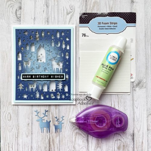 Winter Birthday Card by Yvonne van de Grijp for Scrapbook Adhesives by 3L 