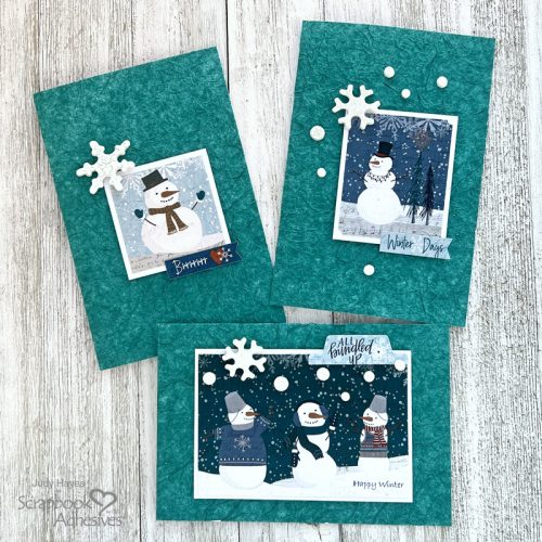 Winter Snowman Note Cards by Judy Hayes for Scrapbook Adhesives by 3L 