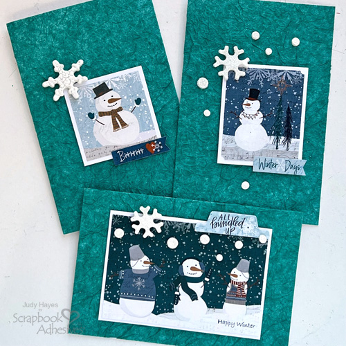 Winter Snowman Note Cards by Judy Hayes for Scrapbook Adhesives by 3L 