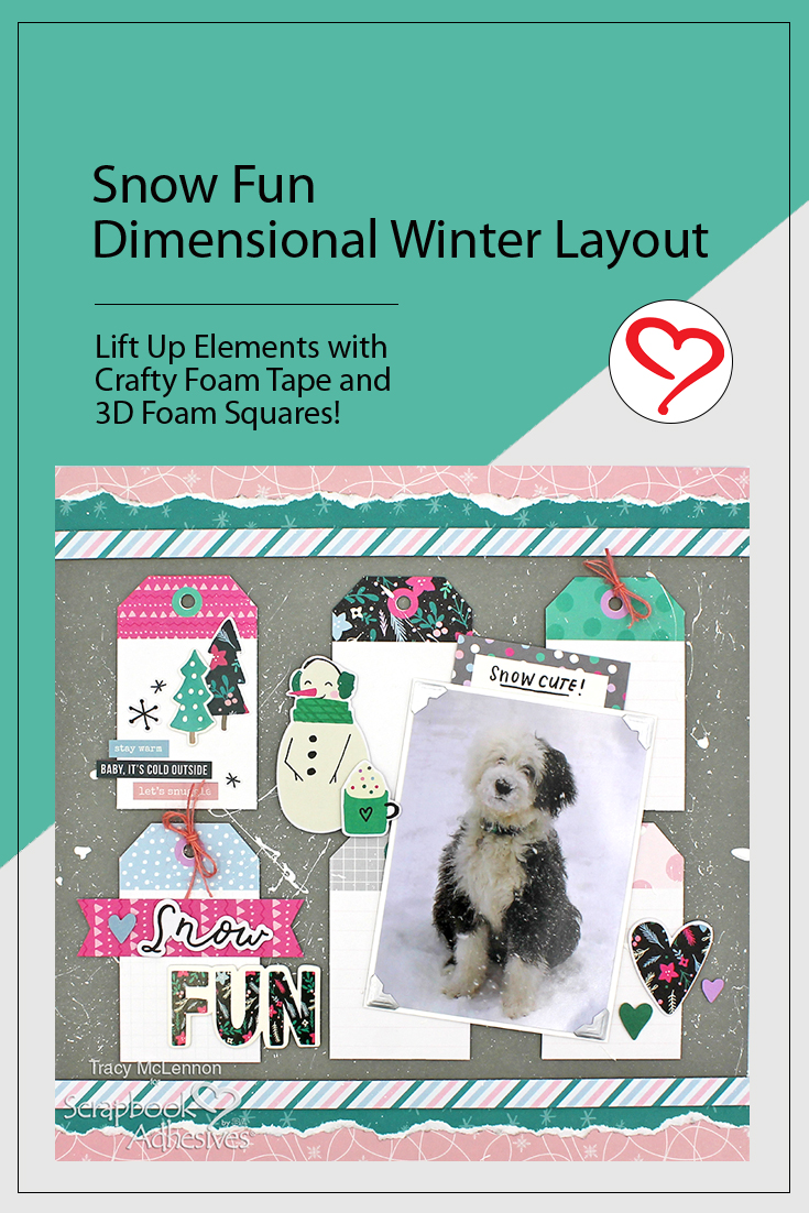 Dimensional Winter Layout by Tracy McLennon for Scrapbook Adhesives by 3L Pinterest