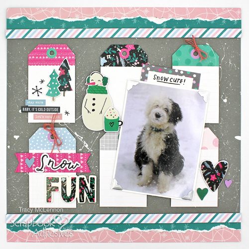 Dimensional Winter Layout by Tracy McLennon for Scrapbook Adhesives by 3L