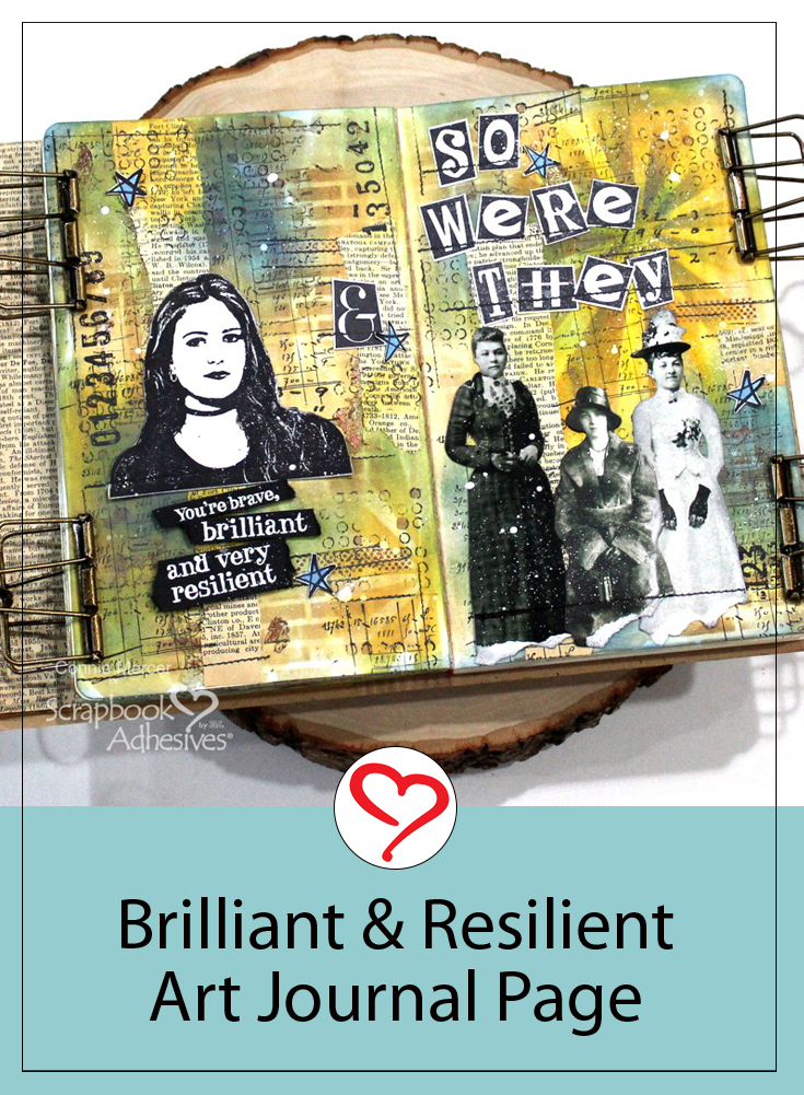 Brilliant and Resilient Art Journal Page by Connie Mercer for Scrapbook Adhesives by 3L Pinterest 