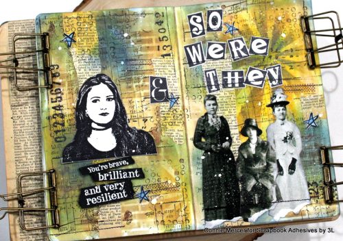 Brilliant and Resilient Art Journal Page by Connie Mercer for Scrapbook Adhesives by 3L