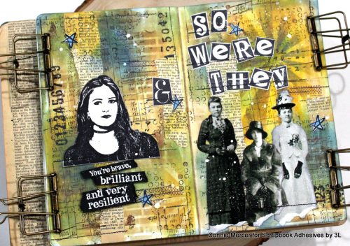 Brilliant and Resilient Art Journal Page by Connie Mercer for Scrapbook Adhesives by 3L 