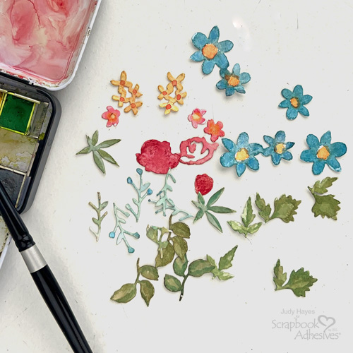 Mini Watercolor Flowers Card by Judy Hayes for Scrapbook Adhesives by 3L 