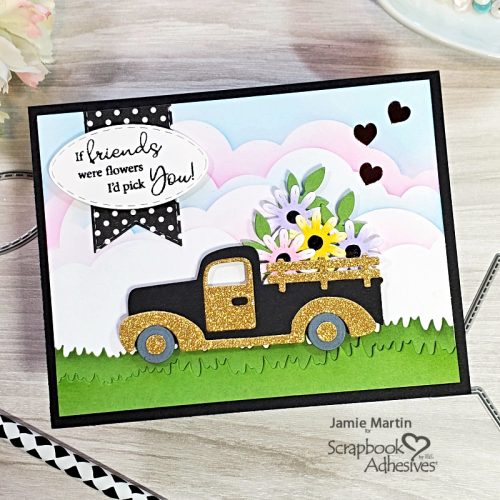 Truck Filled with Flowers Card by Jamie Martin for Scrapbook Adhesives by 3L 