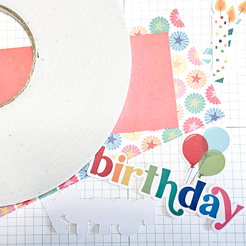 Slimline Happy Birthday Card by Martha Lucia Gomez for Scrapbook Adhesives by 3L 