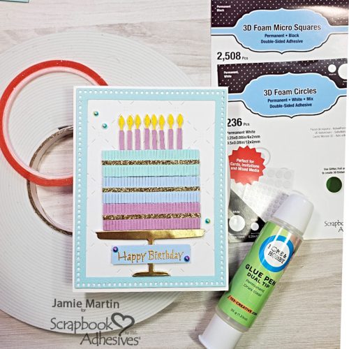Framed Birthday Cake Card by Jamie Martin for Scrapbook Adhesives by 3L