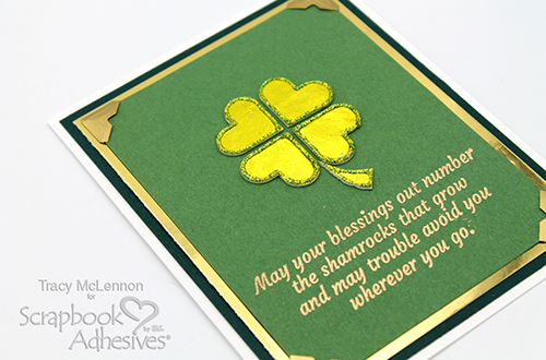 Easy Shamrock Card by Tracy McLennon for Scrapbook Adhesives by 3L 