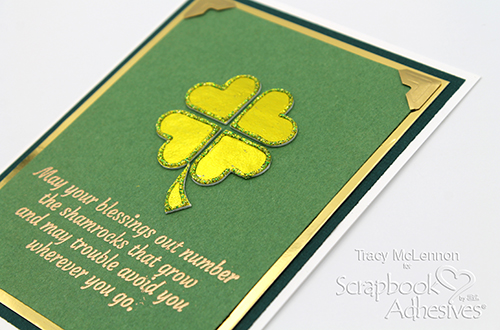 Easy Shamrock Card by Tracy McLennon for Scrapbook Adhesives by 3L 