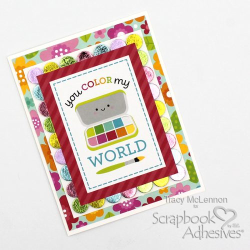 Easy Foiled Circles Background Card by Tracy McLennon for Scrapbook Adhesives by 3L 