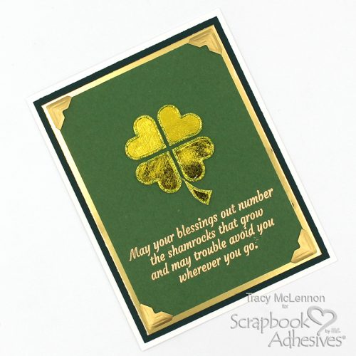 Easy Shamrock Card by Tracy McLennon for Scrapbook Adhesives by 3L 