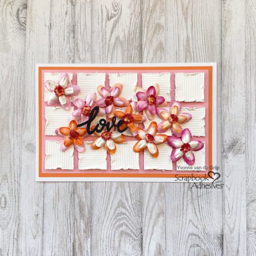 Flower + Grid Love Card by Yvonne van de Grjip for Scrapbook Adhesives by 3L 