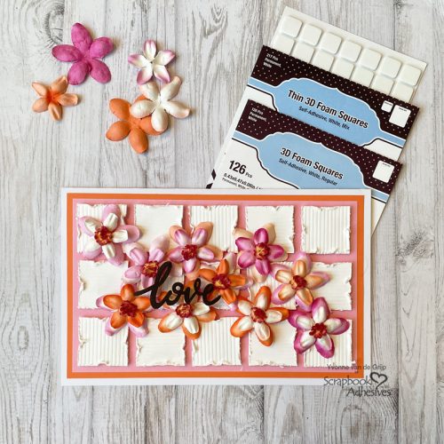 Flower + Grid Love Card by Yvonne van de Grjip for Scrapbook Adhesives by 3L 