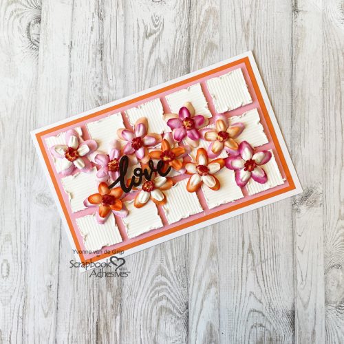 Flower + Grid Love Card by Yvonne van de Grjip for Scrapbook Adhesives by 3L 