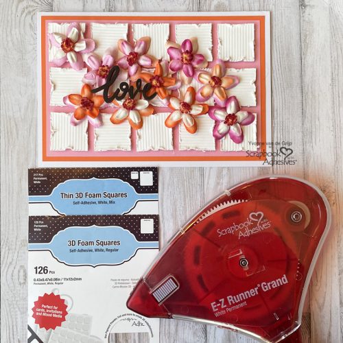 Flower + Grid Love Card by Yvonne van de Grjip for Scrapbook Adhesives by 3L 