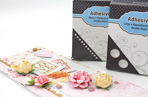 Romantic Slimline Card With Dimension by Tracy McLennon for Scrapbook Adhesives by 3L