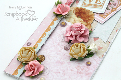 Romantic Slimline Card With Dimension by Tracy McLennon for Scrapbook Adhesives by 3L