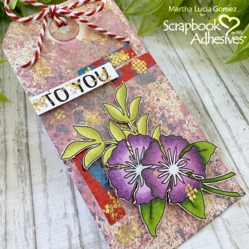 Shine Mixed Media Tag by Martha Lucia Gomez for Scrapbook Adhesives by 3L 