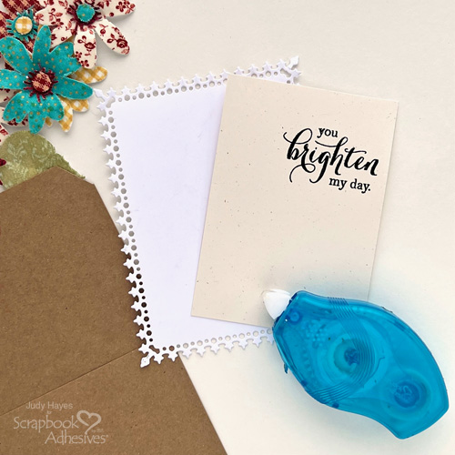 Pocket Tag with Fabric Flowers by Judy Hayes for Scrapbook Adhesives by 3L