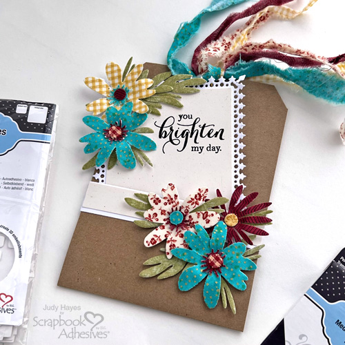 Pocket Tag with Fabric Flowers by Judy Hayes for Scrapbook Adhesives by 3L 