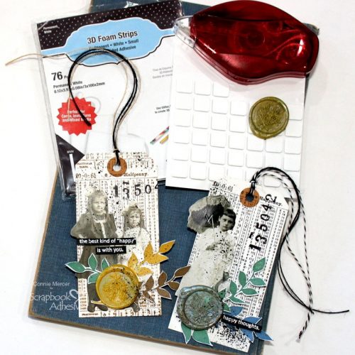 Happy Thoughts Mixed Media Tag by Connie Mercer for Scrapbook Adhesives by 3L 