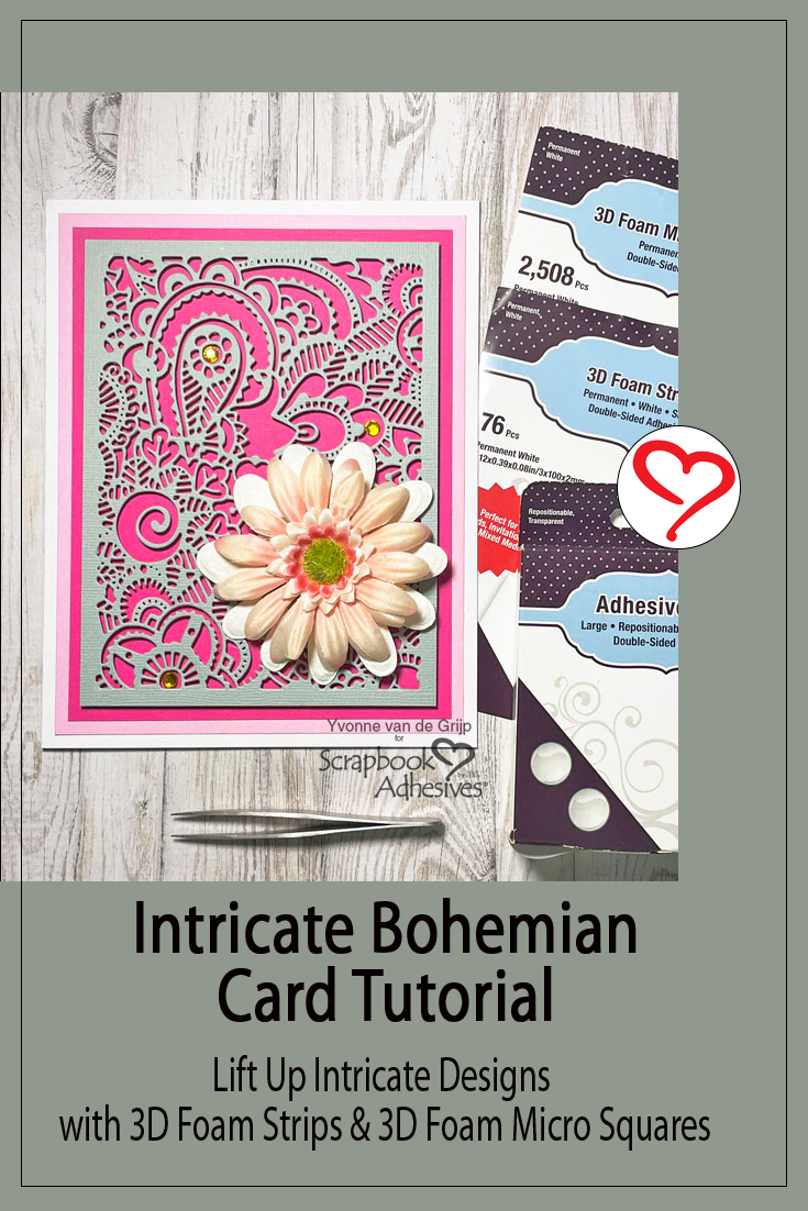 Intricate Bohemian Card by Yvonne van de Grijp for Scrapbook Adhesives by 3L Pinterest 