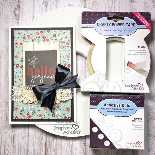 Picket Fence Hello Gorgeous Card by Yvonne van de Grijp for Scrapbook Adhesives by 3L 