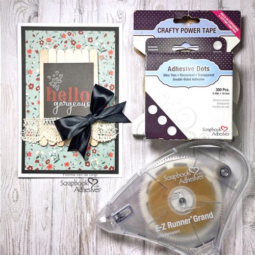 Picket Fence Hello Gorgeous Card by Yvonne van de Grijp for Scrapbook Adhesives by 3L 