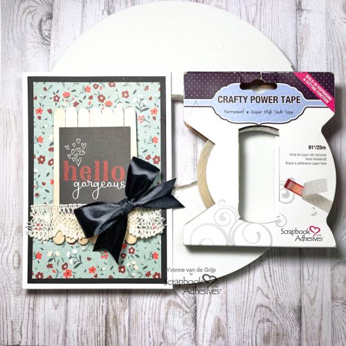 Picket Fence Hello Gorgeous Card by Yvonne van de Grijp for Scrapbook Adhesives by 3L 