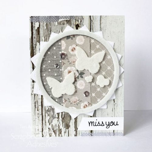 Shabby Chic Miss You Card by Teri Anderson for Scrapbook Adhesives by 3L 