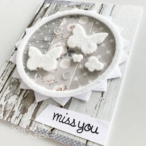 Shabby Chic Miss You Card by Teri Anderson for Scrapbook Adhesives by 3L
