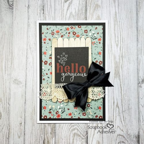 Picket Fence Hello Gorgeous Card by Yvonne van de Grijp for Scrapbook Adhesives by 3L 