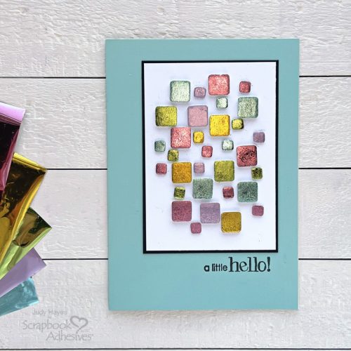 Foiled 3D Squares Hello Card by Judy Hayes for Scrapbook Adhesives by 3L 