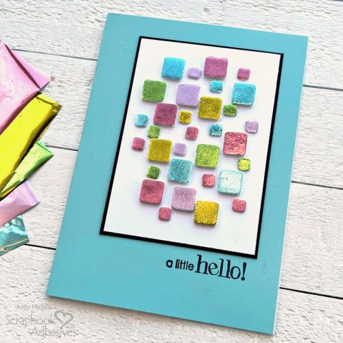 Foiled 3D Squares Hello Card by Judy Hayes for Scrapbook Adhesives by 3L 