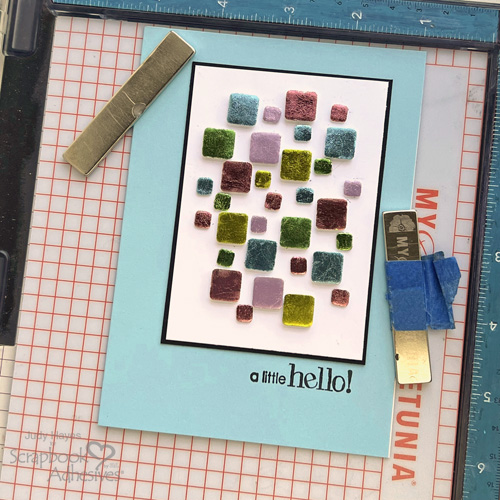 Foiled 3D Squares Hello Card by Judy Hayes for Scrapbook Adhesives by 3L 