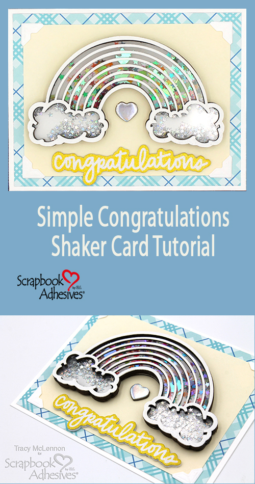Congratulations Shaker Card by Tracy McLennon for Scrapbook Adhesives by 3L Pinterest 