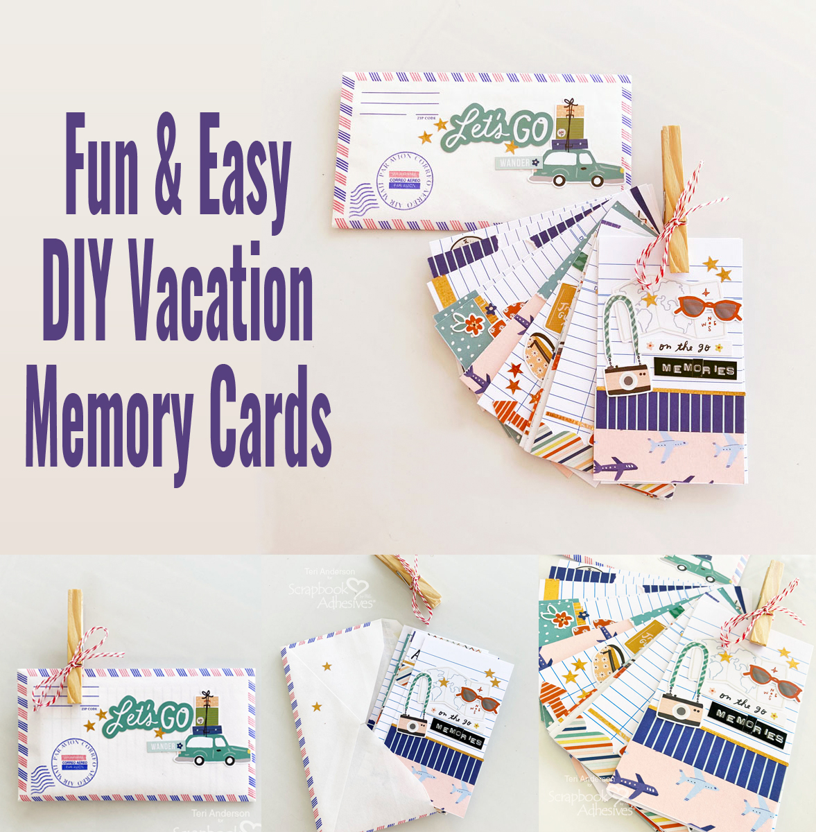 Vacation Memory Cards by Teri Anderson for Scrapbook Adhesives by 3L Pinterest