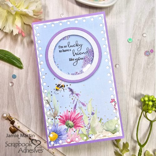 Mini Slimline Friendship Shaker Card by Jamie Martin for Scrapbook Adhesives by 3L 
