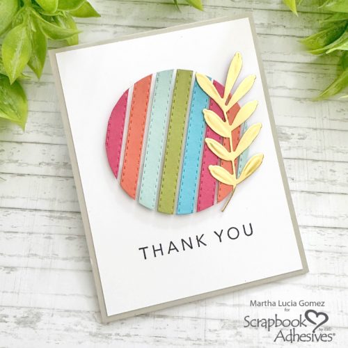 Floating Strips Thank You Card by Martha Lucia Gomez for Scrapbook Adhesives by 3L 