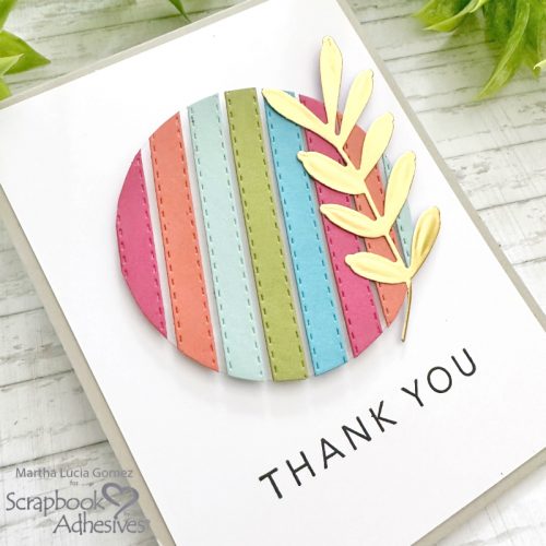Floating Strips Thank You Card by Martha Lucia Gomez for Scrapbook Adhesives by 3L 
