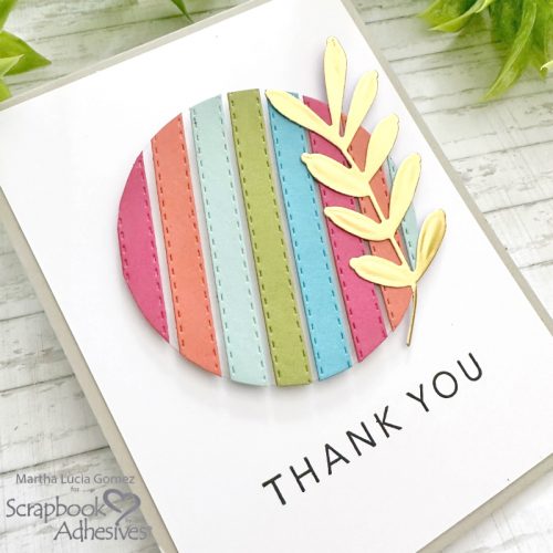 Floating Strips Thank You Card by Martha Lucia Gomez for Scrapbook Adhesives by 3L
