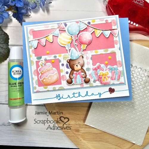 Birthday Bear Card by Jamie Martin for Scrapbook Adhesives by 3L 